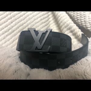 Louis Vuitton Initiales Damier Graphite Belt Sz 95